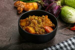 Indian traditional cuisine Aloo mutter photo