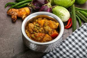 Indian traditional cuisine Aloo mutter photo