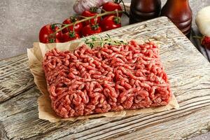 Raw minced beef uncooked meat photo