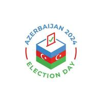 Azerbaijan 2024 election day, voting. Vector icon label template