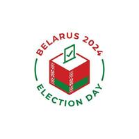 Belarus 2024 election day, voting. Vector icon label template