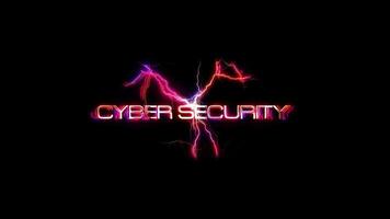 Cyber Security Glow pink neon Abstract Lightning glitch text video