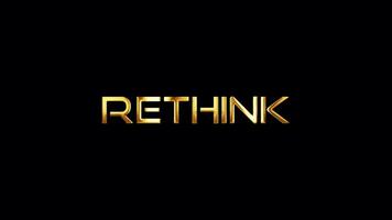 Loop Rethink gold text shine light motion effect video