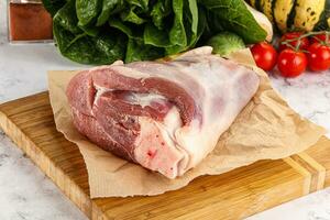Raw lamb shank for cooking photo