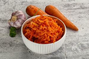 Korean carrot salad in the bowl photo