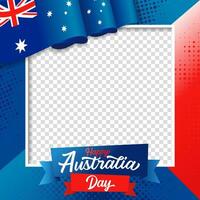 Happy Australia Day picture frame. Epmty blank. Postcard template. 3D elements. vector