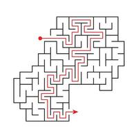 Children's educational game finding the right way. The maze is a puzzle. Black and white vector illustration. Coloring book.