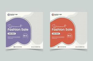 fashion sale social media post design vector