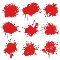 Collection of blood spots. Blood splash vector