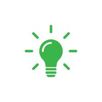 eps10 vector illustration of a green Light bulb icon isolated on white background