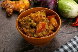 Indian traditional cuisine Aloo mutter photo