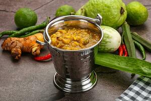 Indian cuisine Dal Tadka soup photo