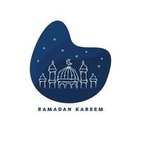 Ramadán bandera vector ilustración mezquita a noche