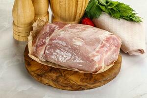 Raw uncooked pork meat loin photo