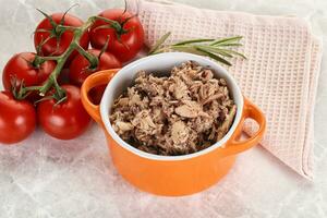 Canned tuna fish for salad photo