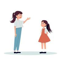 parent and child flat character design illustration vector