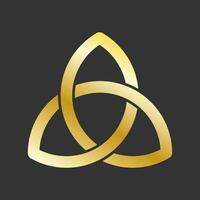 celtic triangle symbol. Golden magic element. Vector