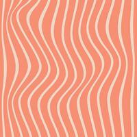 abstract dark peach color vertical line wavy distort pattern on lite cream color background vector