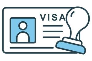 viaje visa sello icono. icono relacionado a viajar, permiso a entrar un exterior país. plano línea icono estilo. elemento ilustración vector