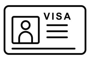 Visa icon. icon related to travel. line icon style. element illustration vector