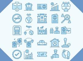 immigration vector design icons blue