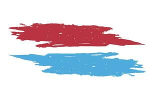 two red and blue paint splatters on a white background, brush stroke set on white background vector