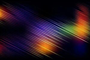 abstract background with bright colorful lines light effect black color,  blue orange red yellow wave technology wallpaper, vector