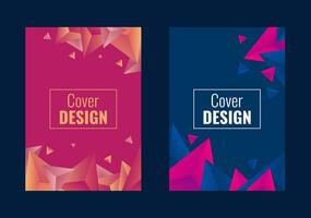 Set of abstract geometric background with gradient color for your cover design, book, flyer, brochure and more. Gradient background. Amazing 3D polygon design vector