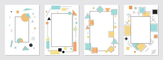 resumen geométrico plantillas para cubre de cuadernos y ejercicio libros y otro impreso materiales vector ilustración.