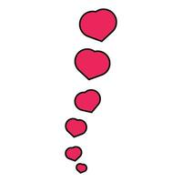 pink heart love icon vector