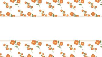 Peach summer Floral Background with copy space. Vector template for celebration Women's and Mother's Day. Flat design with spring flowers and Copyspace. Empty white place for sale, advertising text