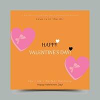 Happy Valentine's day social media banner template vector