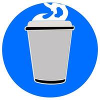 Coffee cup illustration with blue background.  The vector is suitable to use for coffee drink sign and drink poster.