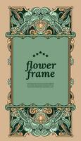 flower frame art nouveau style design template for social media or event poster vector