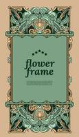 flower frame art nouveau style design template for social media or event poster vector