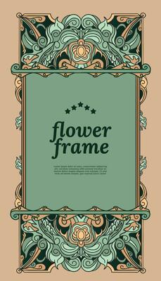 flower frame art nouveau style design template for social media or event poster