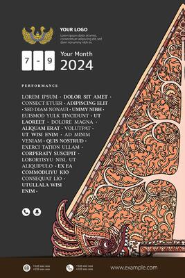 Creative Cultural design layout template background with luxury javanese ornament