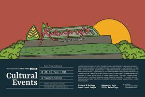 Creative Cultural design layout template background with Kulon Progo culture vector