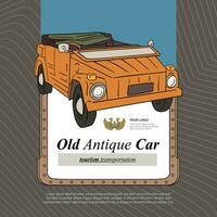 Old Car tourism transportation illustration design idea vector