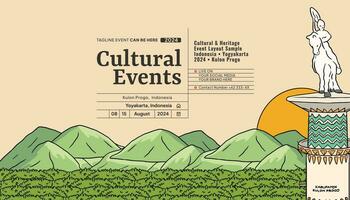 Kulon Progo Yogyakarta culture design layout idea for social media or event background vector