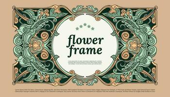 flower frame art nouveau style design template for social media or event poster vector