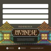 Cultural Event design layout template background with wayang kayon gunungan illustration vector