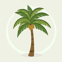 Ilustración de vector de palmera aislada sobre fondo blanco