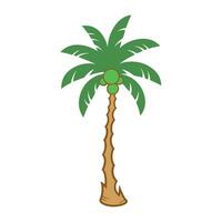 Ilustración de vector de palmera aislada sobre fondo blanco