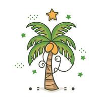 Ilustración de vector de palmera aislada sobre fondo blanco