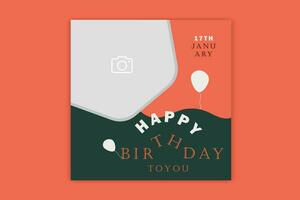 invitation card birthday social media post banner design vector