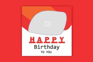 invitación tarjeta cumpleaños social medios de comunicación enviar bandera diseño vector