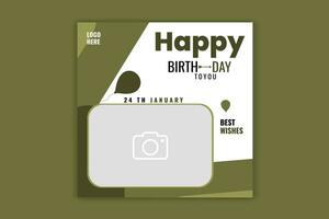 invitation card birthday social media post banner design vector