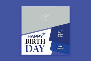 invitation card birthday social media post banner design vector