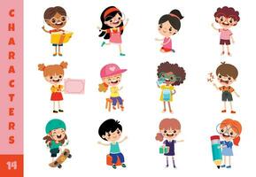 Cartoon Children Doing Different Activities vector